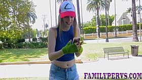 Watch this cosplaying teen give a blowjob before fucking hard?