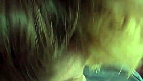 wife fucking and sucking me with her dress on big tits riding