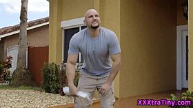 cum faced teen bends over for big cock banging in hardcore action.