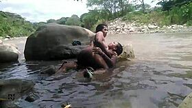 Michellpaula and I fucked hidden behind a rock in the river part 2