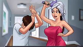 summertime saga - anon watched his step-sister nude body while she take bath and other nude girls