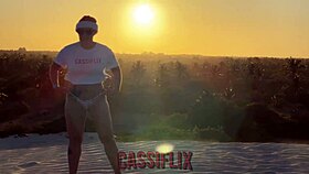 Mommy Noel gets caught masturbating and reaches an intense orgasm in lingerie