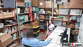 Carolina Sweets is ready to pay the burglar with a blowjob at the office garage.