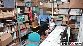 Carolina Sweets is ready to pay the burglar with a blowjob at the office garage.