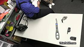 this busty blonde housewife is getting hammered at work with socks on 😏