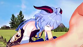 genshin impact ganyu in forest 3d animation