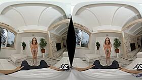 cadence lux gives blowjob in lingerie for wankzvr dlux treatment.