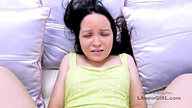 Tiny teen 18+ sucks cock like a pro at audition. Man, she takes rough sex so well!