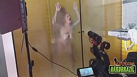 biggest tits in brazil on frosted shower glass with rafaella denardin and ed j