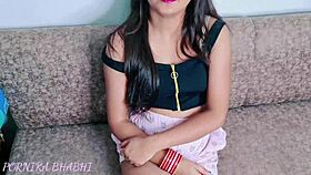 Horny Indian tenant plays with my cock and slides cucumber deep inside