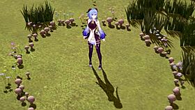 genshin impact ganyu in forest 3d animation