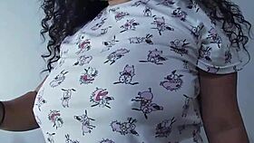 my sister-in-law with huge natural tits dances sexy to get famous, riding and cowgirl style