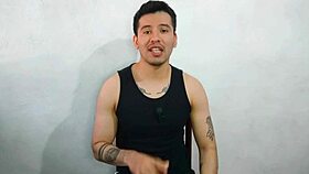 twink sucks huge thick cock of best friend's uncle and swallows his cum.