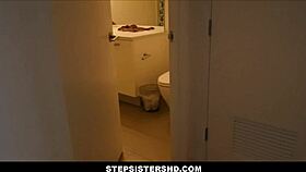 Stepsister orgasms on family couch pov fuck