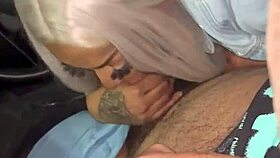 Fat Ebony Babe Gives Sloppy Deepthroat While Listening to Music