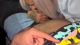 Fat Ebony Babe Gives Sloppy Deepthroat While Listening to Music