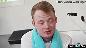 Small titted trainer Katrina Colt helps guy reach his goals!