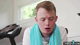 Small titted trainer Katrina Colt helps guy reach his goals!