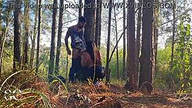 Wife Fucks Big Black Cock In Woods!
