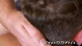 Guy In Chastity Delivers Deepthroat Pleasure