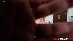 Stepmom tries new lingerie in front of stepson