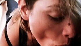 Watch this latina bbw deep throat in public car