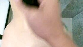 Latina milf bends over in bathroom, making him explode fast with doggystyle action.