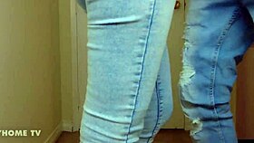 hot girl sniffs guys balls and ass with facial