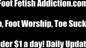 Pamper my perfect size 10 feet, she demands