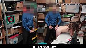 Cute Teen Shoplifter Lexi Lovell Gets Fucked By Two Security Officers To Avoid Calling Police.