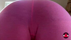 Pink tights hugging her cameltoe drive me absolutely wild!