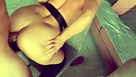 hot brunette gets tight anal and gaping with monster cock in pov doggystyle, ending in creampie