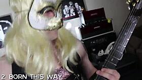 Cute ladyboy dancing to be Lady Gaga, wow!