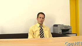 Guys strip naked for hot gay sex session