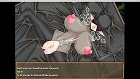 Shameful slave bound in outdoor arena with toys and bondage