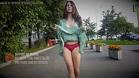 Can you see my tits flashing without panties?