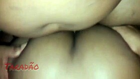 Greedy Latina with big tits enjoys blowbang in lingerie