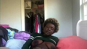 This Horny Ebony Babe Is Playing with Her Ass All Alone