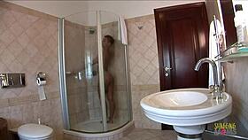 Blonde milf in doggy style position