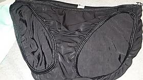 i jerked off and came in my best friend's black panties