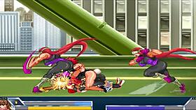 Final bang in hentai game with ninja wrestler on the street