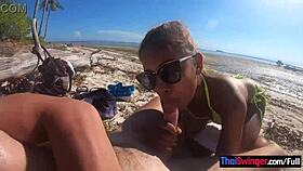 beach sex in public with big ass thai girlfriend who has an amazing big ass