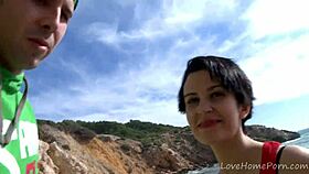 Skinny brunette takes anal in homemade hardcore.