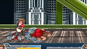 Final bang in hentai game with ninja wrestler on the street