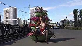Russian teens flash and masturbate outdoors in this public compilation