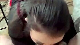 Can this sexy milf in stockings suck your cock better than your wife?