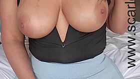 slutty teacher shows big tits and ass before cumming for daddy