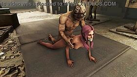 Fallout 4 Dark Desires - Pink Haired In Bondage!