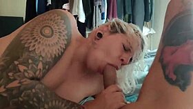 Horny slut wife sucks my cock and gets fucked on camera.