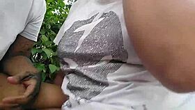 Horny Lesbians Masturbate Pussies in Public Park